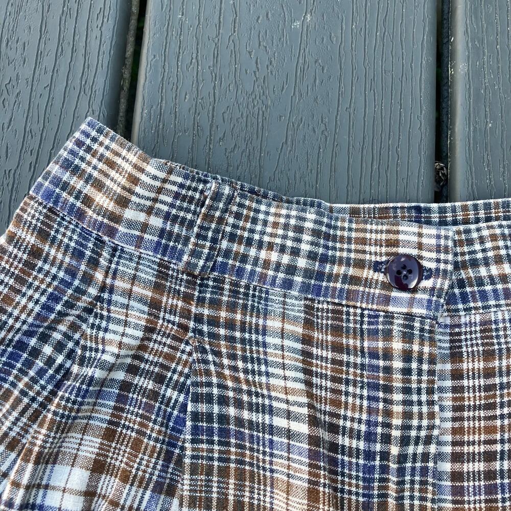 Vintage 80s 90s plaid high waisted golf shorts, preppy light academia indie - Picture 3 of 5